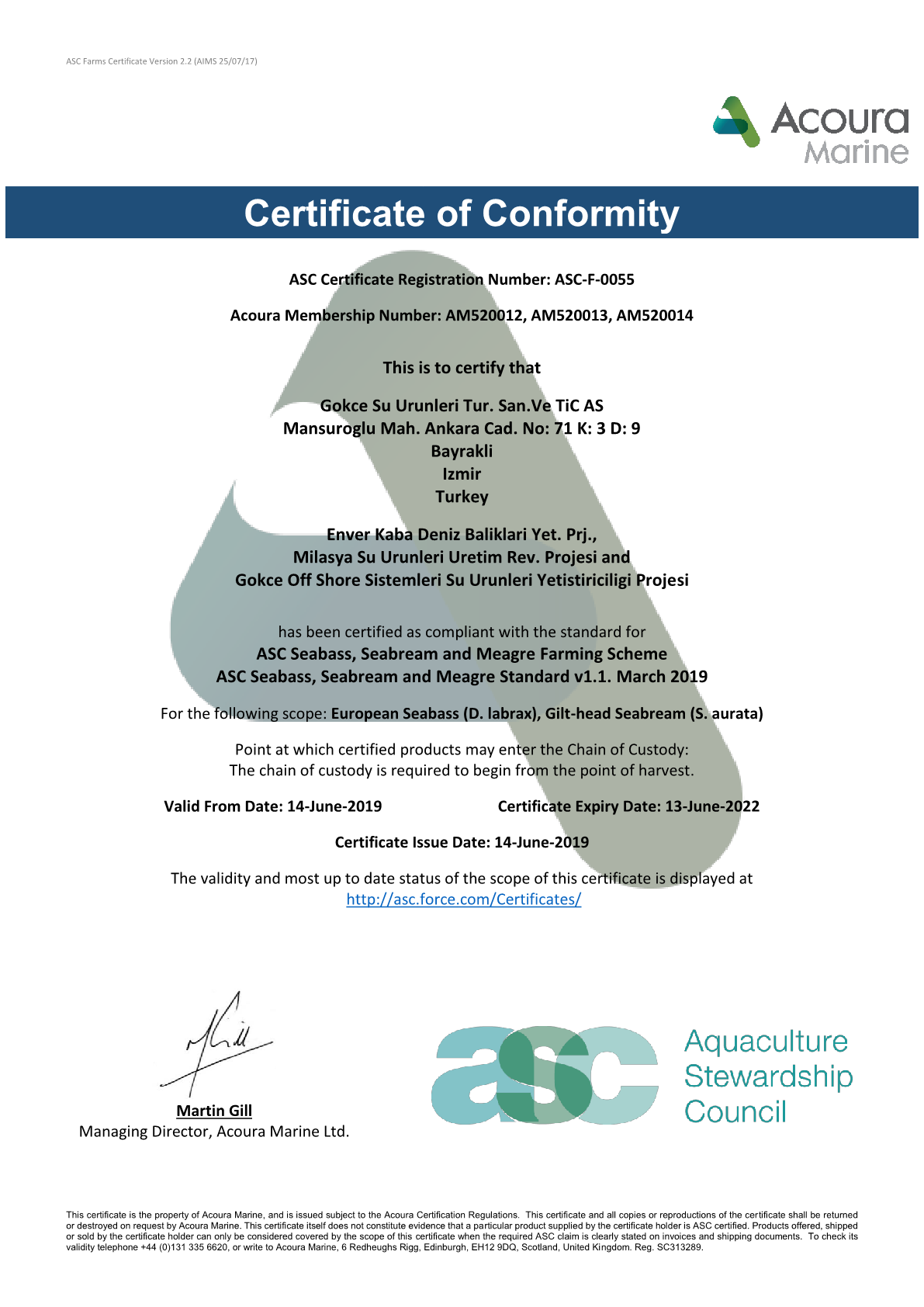 Lucky Fish Co. became one of the first to obtain ASC certificate